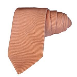 Phineas Cole Men's 60% Silk 40% Cotton Designer Self-Tipped Necktie Orange Italy